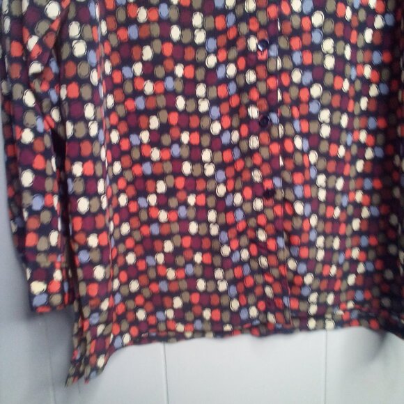 Selene Sport Blouse XL Button Up Long Sleeve Circles Colorful - Picture 8 of 14
